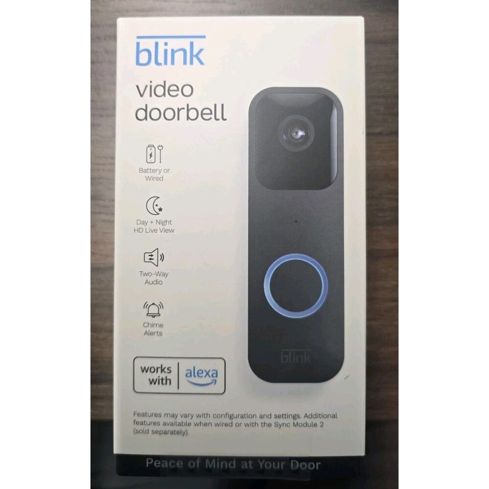 Blink Smart Wi-Fi Video Doorbell Wired/Battery with 2 Way Audio with Alexa Black